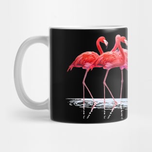 Beautiful Tropical Dancing Art Pink Flamingos Love Mug